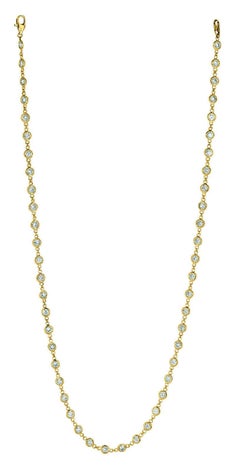 1.51 Carat Diamond by the Yard Necklace G SI 14K Yellow Gold 67 Stones