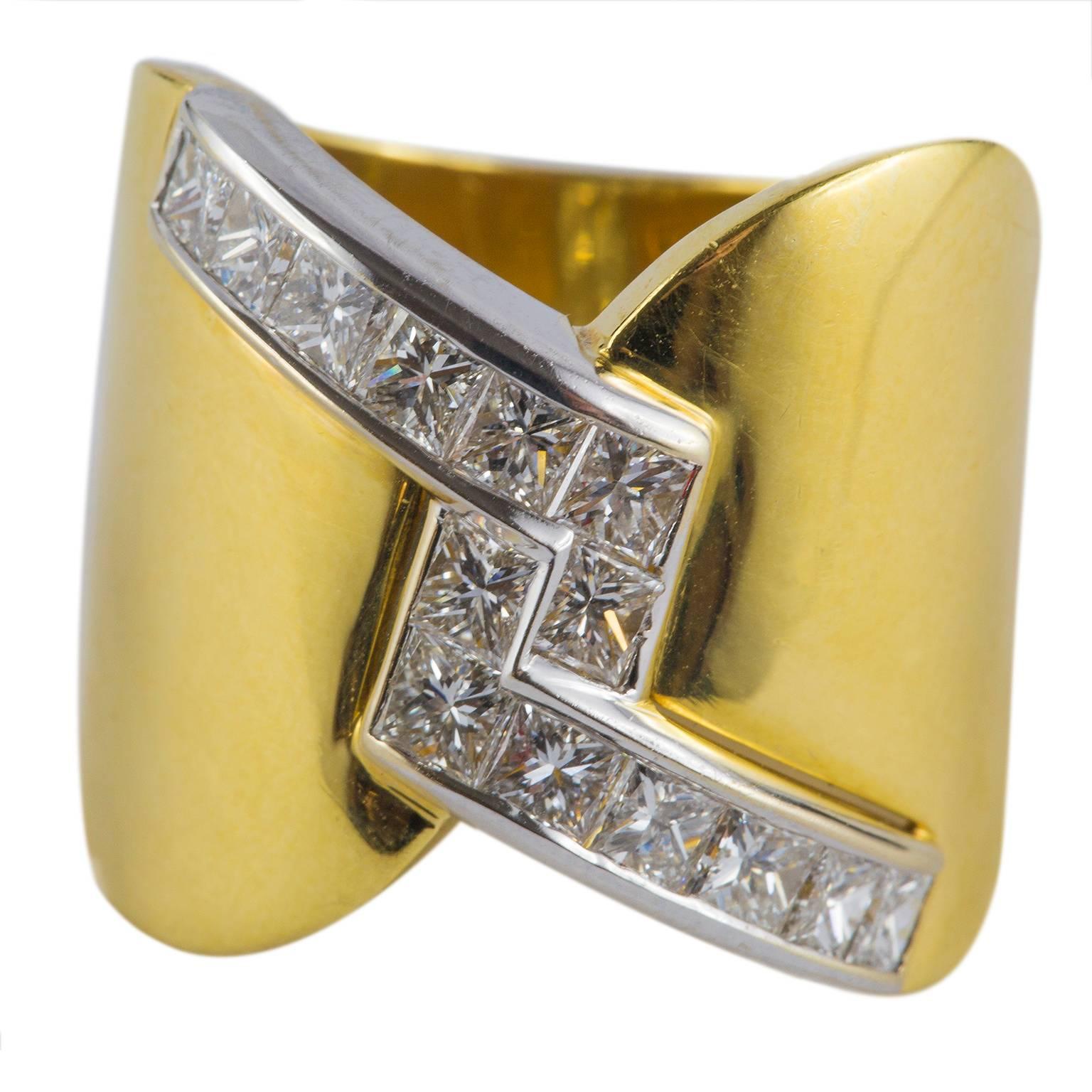 1.51 Carat Diamond Gold Band Ring For Sale 1