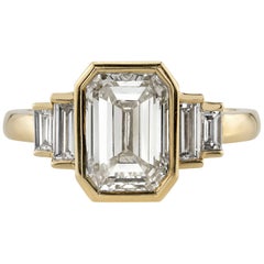 1.51 Carat EGL Certified Emerald Cut Diamond Ring