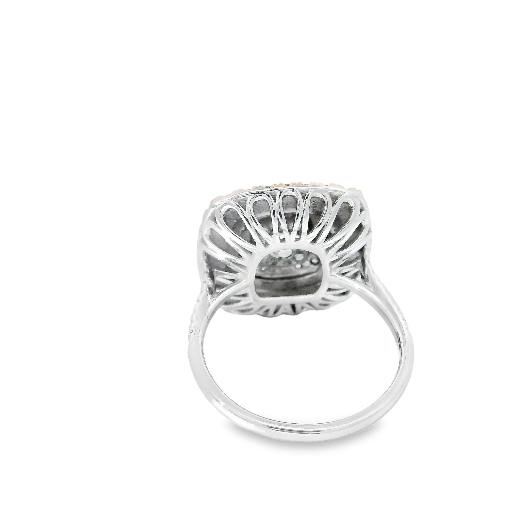 1.51 Carat Fancy Green Diamond Ring VS Clarity AGL Certified For Sale 1