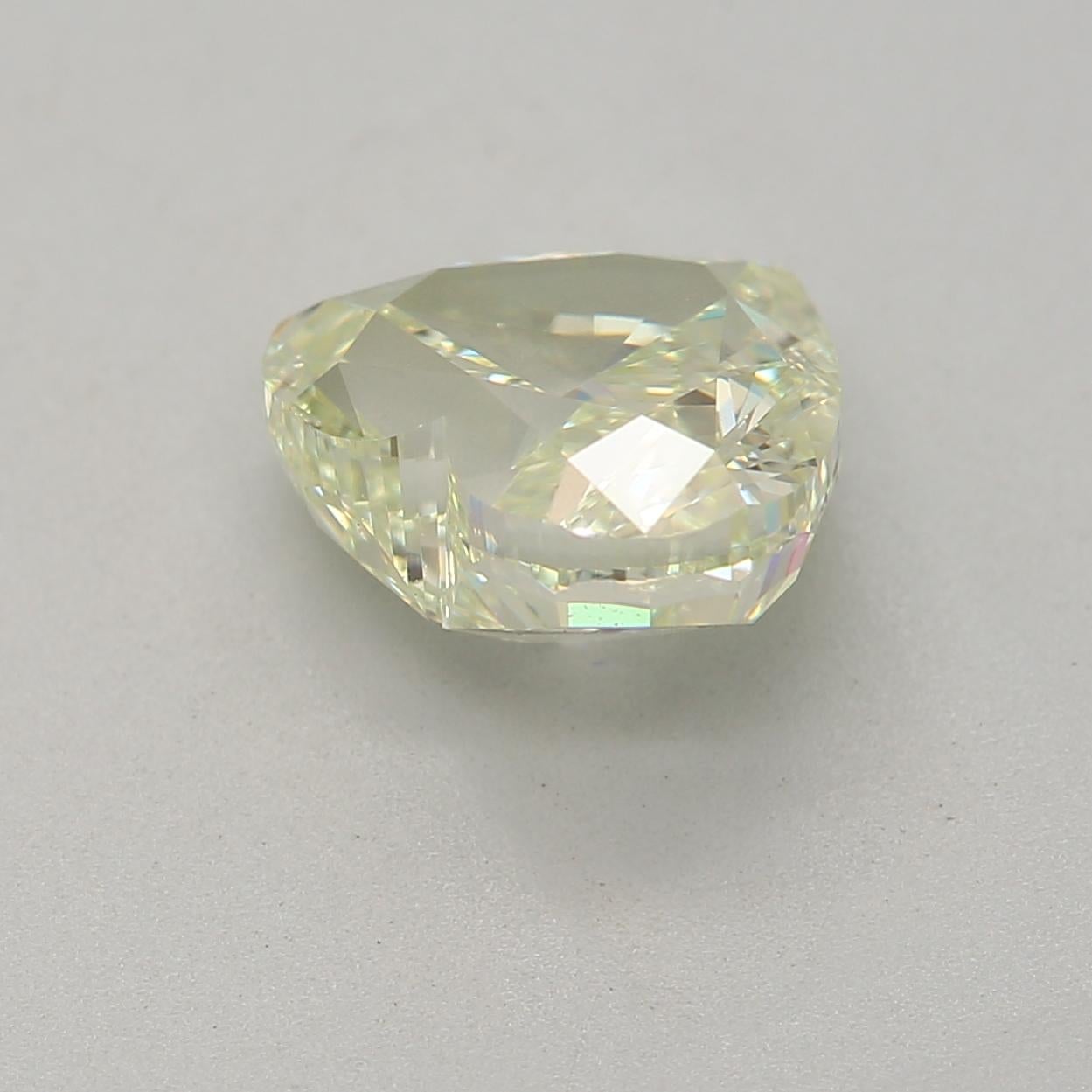 Women's or Men's 1.51 Carat Fancy Light Green Yellow Heart Cut Diamond VS1 Clarity GIA Certified For Sale