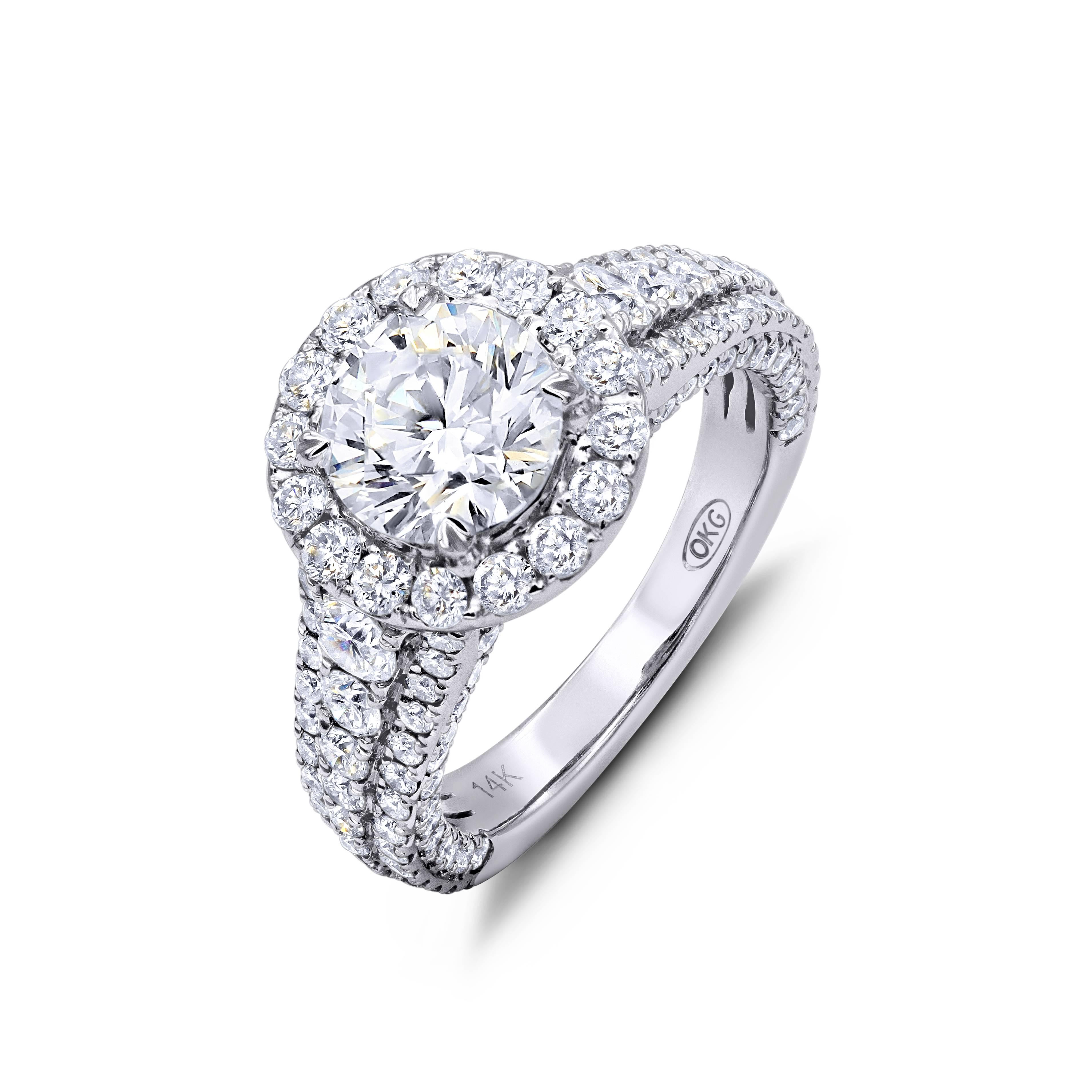 Round Cut 1.51 Carat GIA Certified Diamond Engagement Ring For Sale