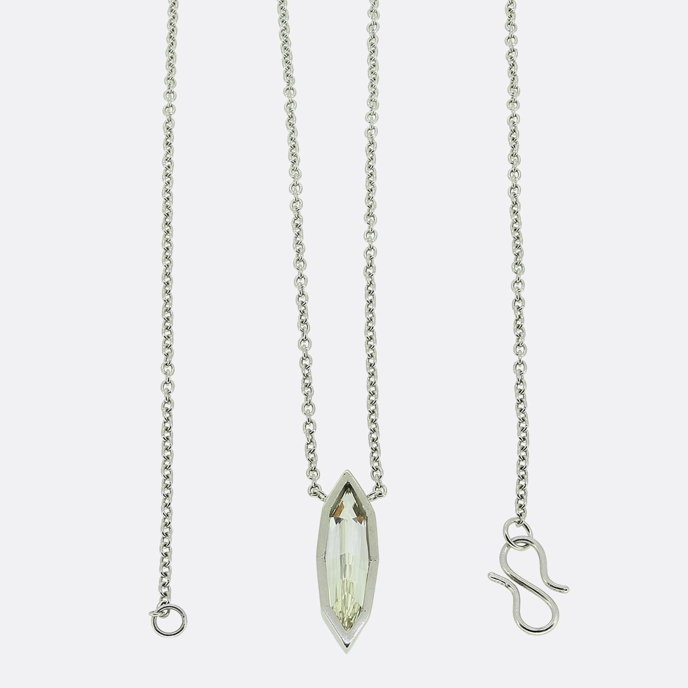 1,51 Karat Diamant Solitär-Halskette mit Marquise-Schliff (Marquiseschliff) im Angebot