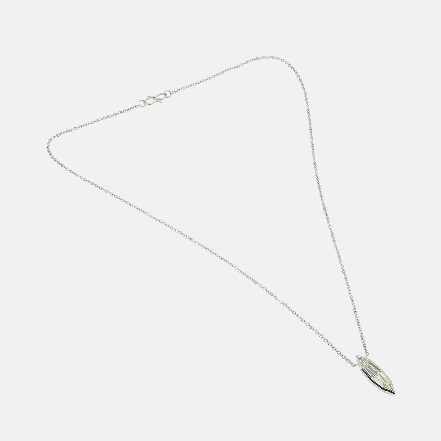 1,51 Karat Diamant Solitär-Halskette mit Marquise-Schliff im Zustand „Gut“ im Angebot in London, GB