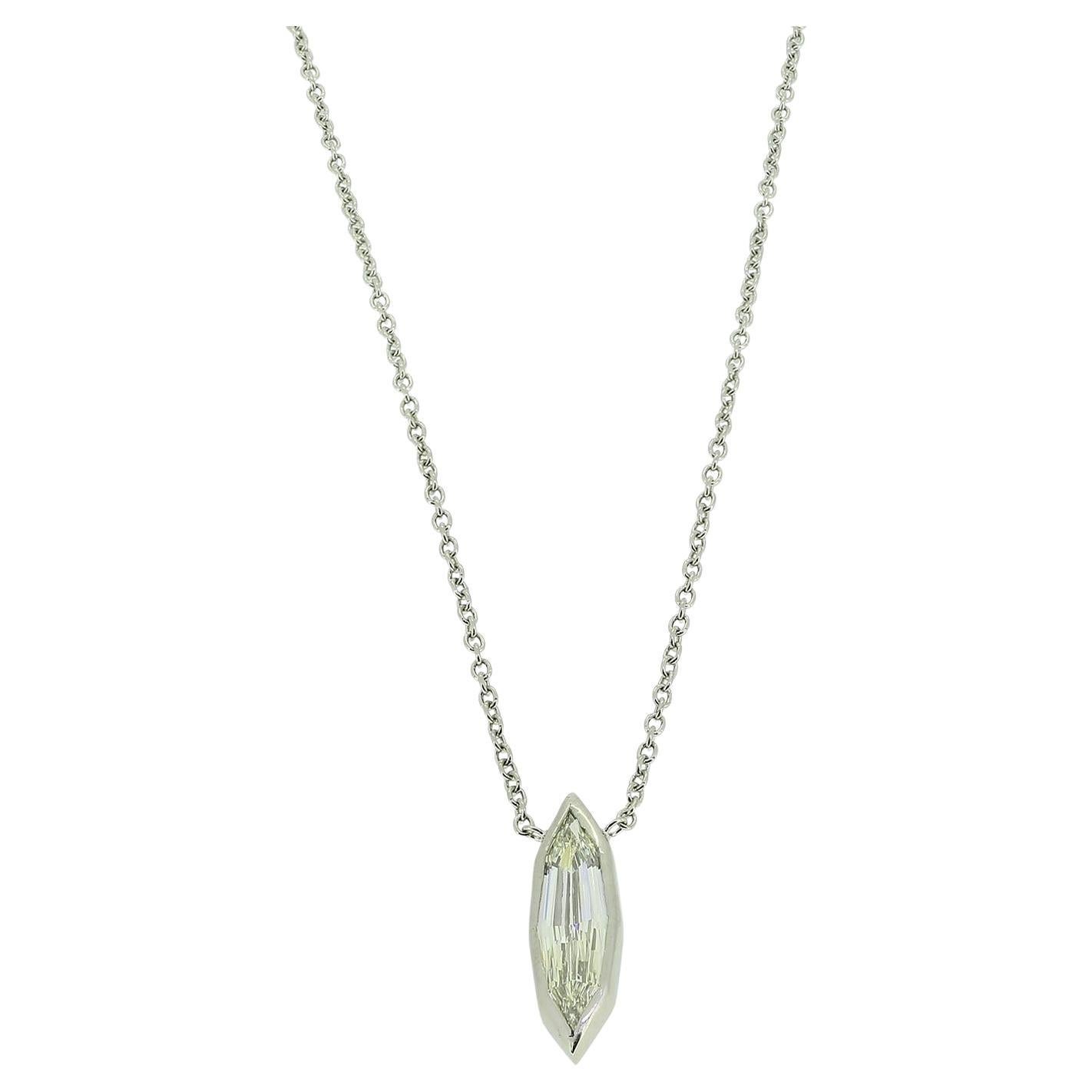 1.51 Carat Marquise Cut Diamond Solitaire Necklace
