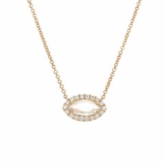 1.51 Carat Marquise Shape Moonstone Diamond Halo Pendant Necklace