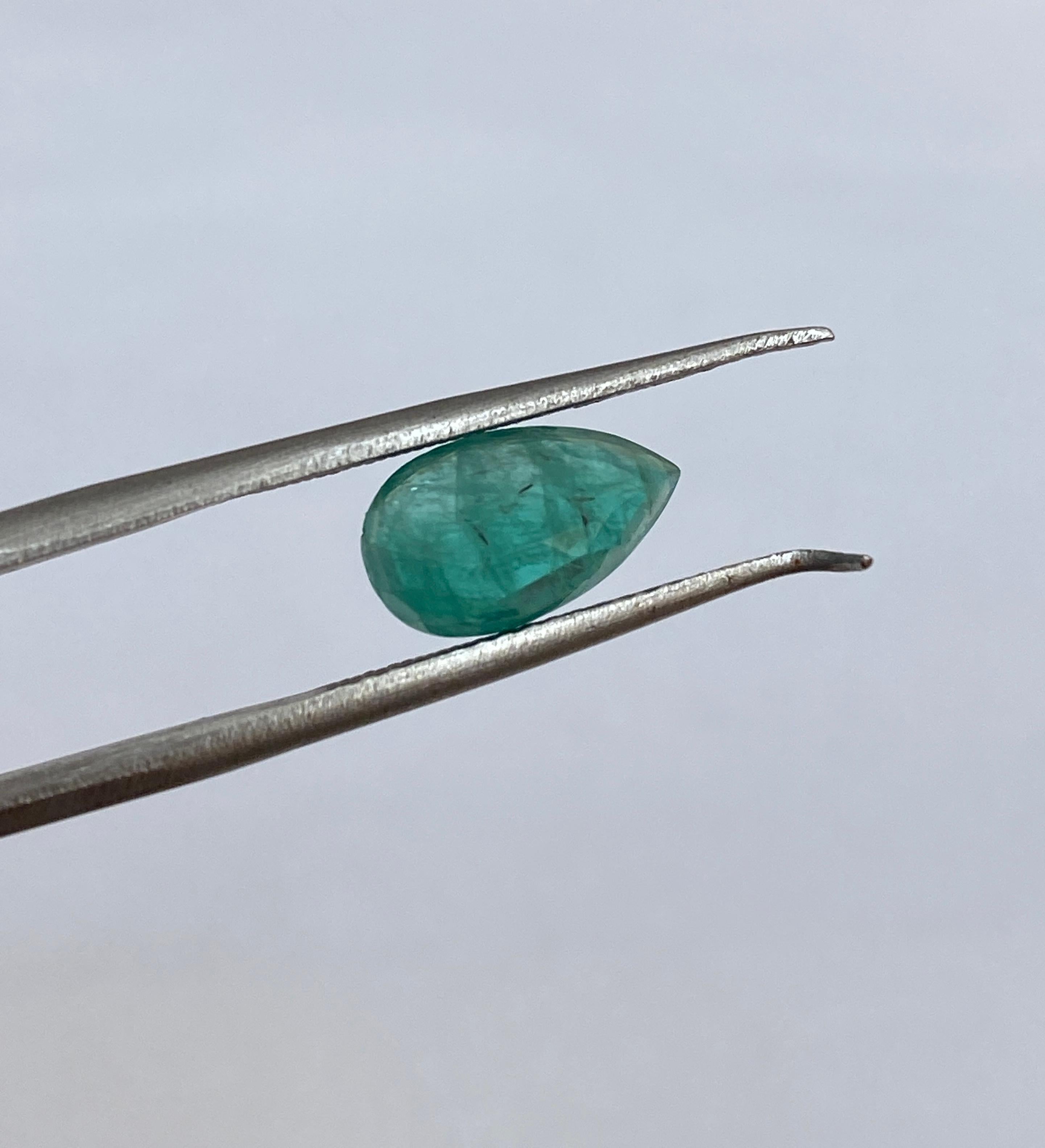 Pear Cut 1.51 Carat Natural Loose Emerald Stone Pear Mixed Cut Gemstone For Sale