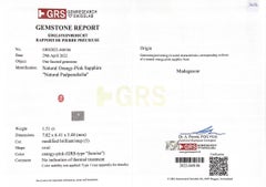 GRS Certified 1.51 Carat Natural Unheated Padparadscha Sapphire