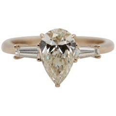 1.51 Carat Pear Shape Diamond Ring