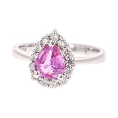 1,51 Karat rosa Saphir Diamant 14 Karat Weißgold Cocktail-Ring