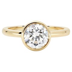 1.51 Carat Round Brilliant Statement Brilliant White SI 14K Gold Refined Light