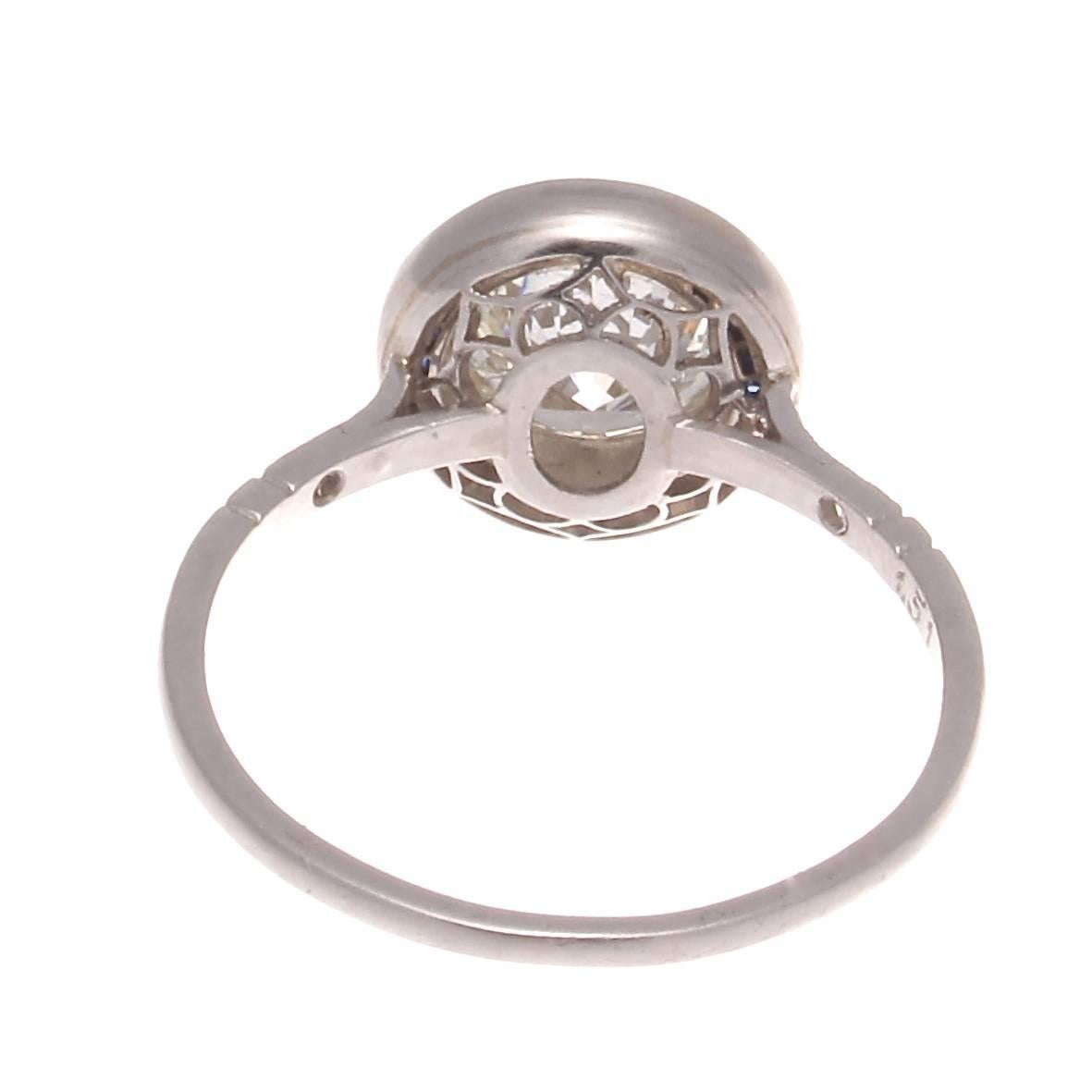 Women's 1.51 Carat Round Diamond Sapphire Engagement Ring