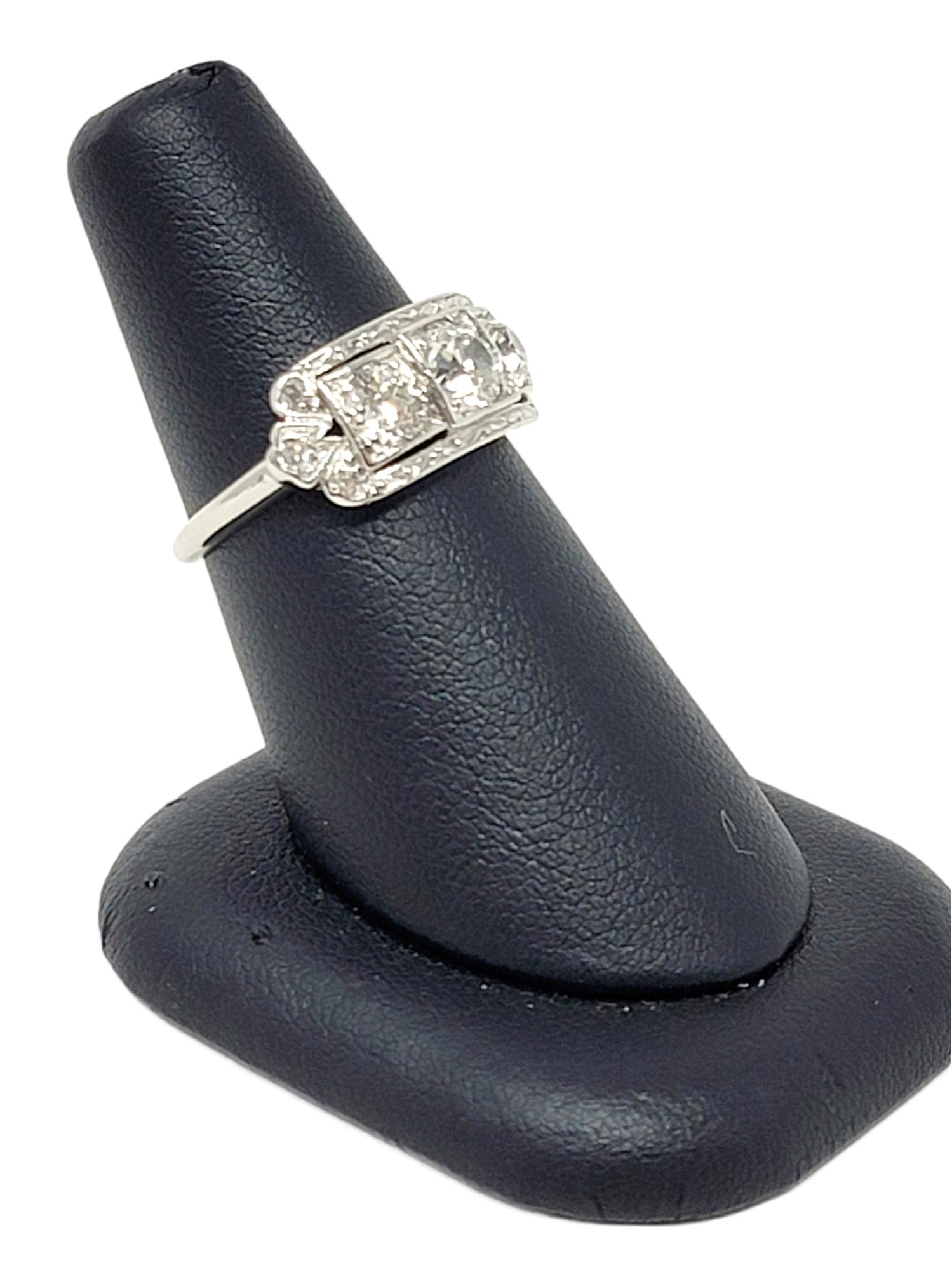 1,51 Karat insgesamt Vintage Old European Cut Diamant Drei Stein Verlobungsring 7