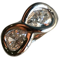 1.51 Carat TW  Pear Shape Diamond Infinity Ring, Ben Dannie