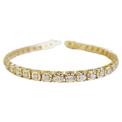 1.51 Carats Diamond Cut Miracle Illusion Tennis Bracelet 14 Karat Yellow Gold