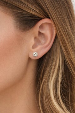 Brillante Jewels 1.51ct Round Diamond Stud Earrings in 14K White Gold