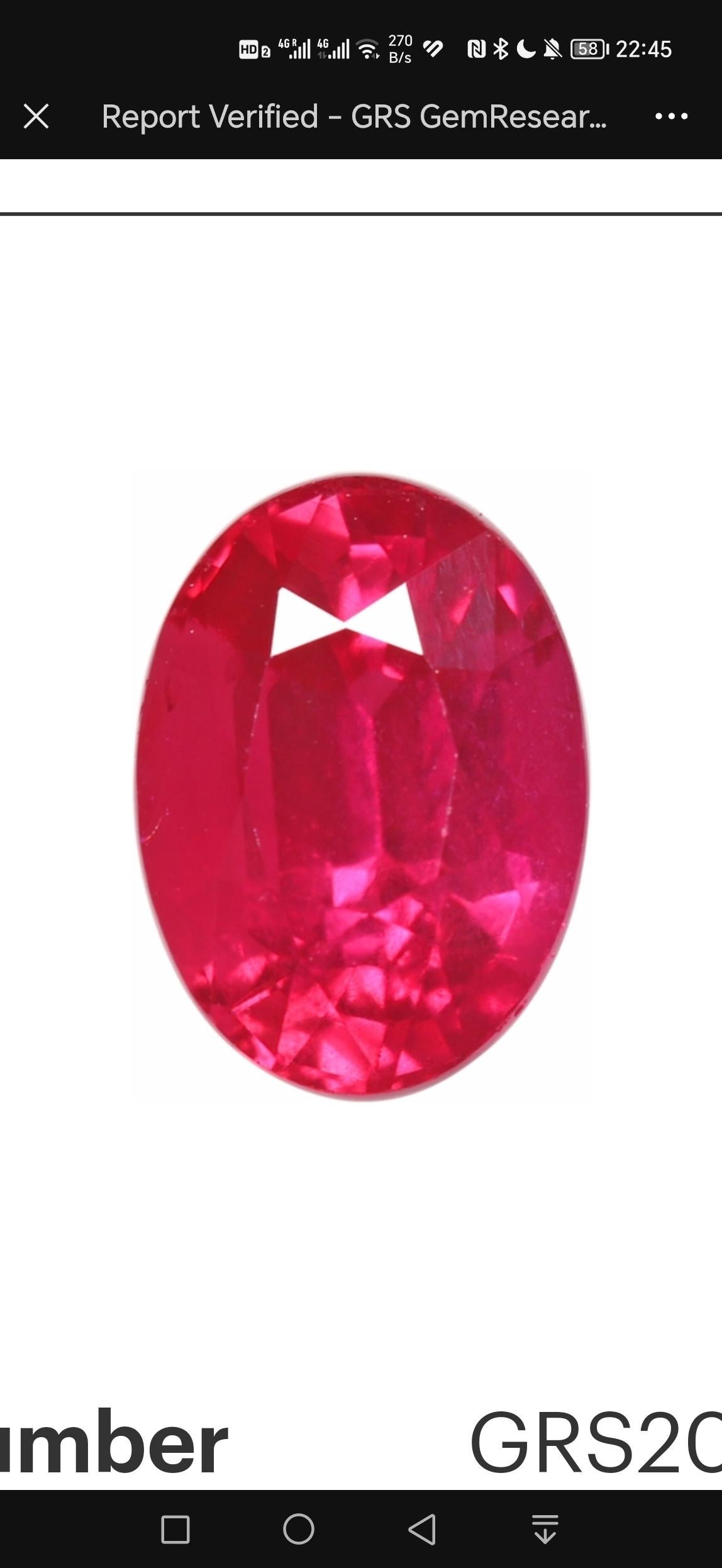 Oval Cut 1.51 Carats Unheated GRS First Page Pigeon Blood Ruby Ring/Pendant For Sale