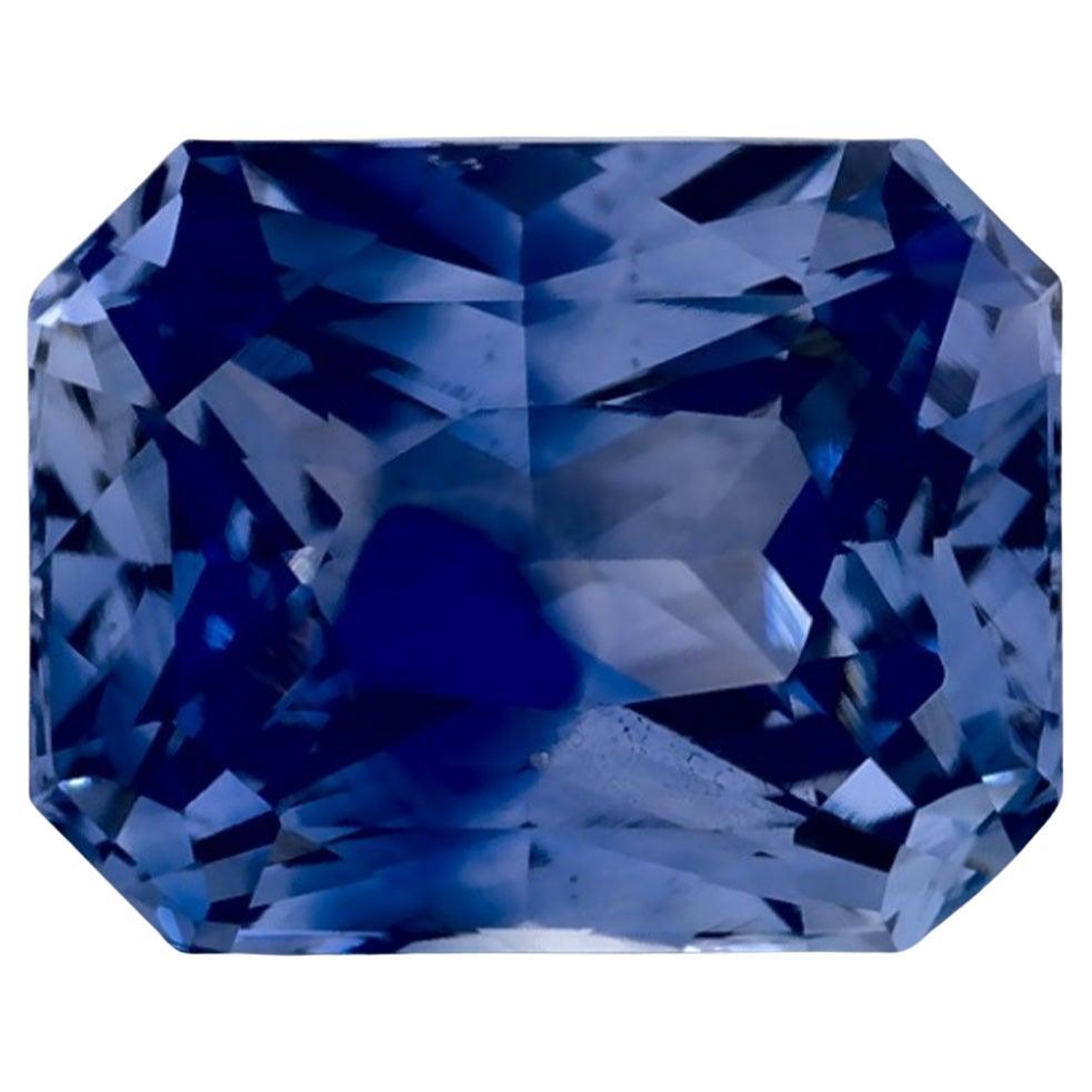 Pierre précieuse taille octogonale saphir bleu 1.51 carat