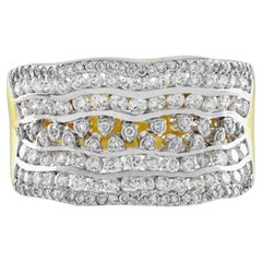 1.51 Ct. Diamond Unisex Wide Band Ring in 18K Yellow Gold