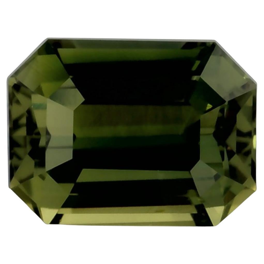 1.51 Ct Green Sapphire Octagon Cut Loose Gemstone en vente