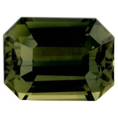 1.51 Ct Green Sapphire Octagon Cut Loose Gemstone