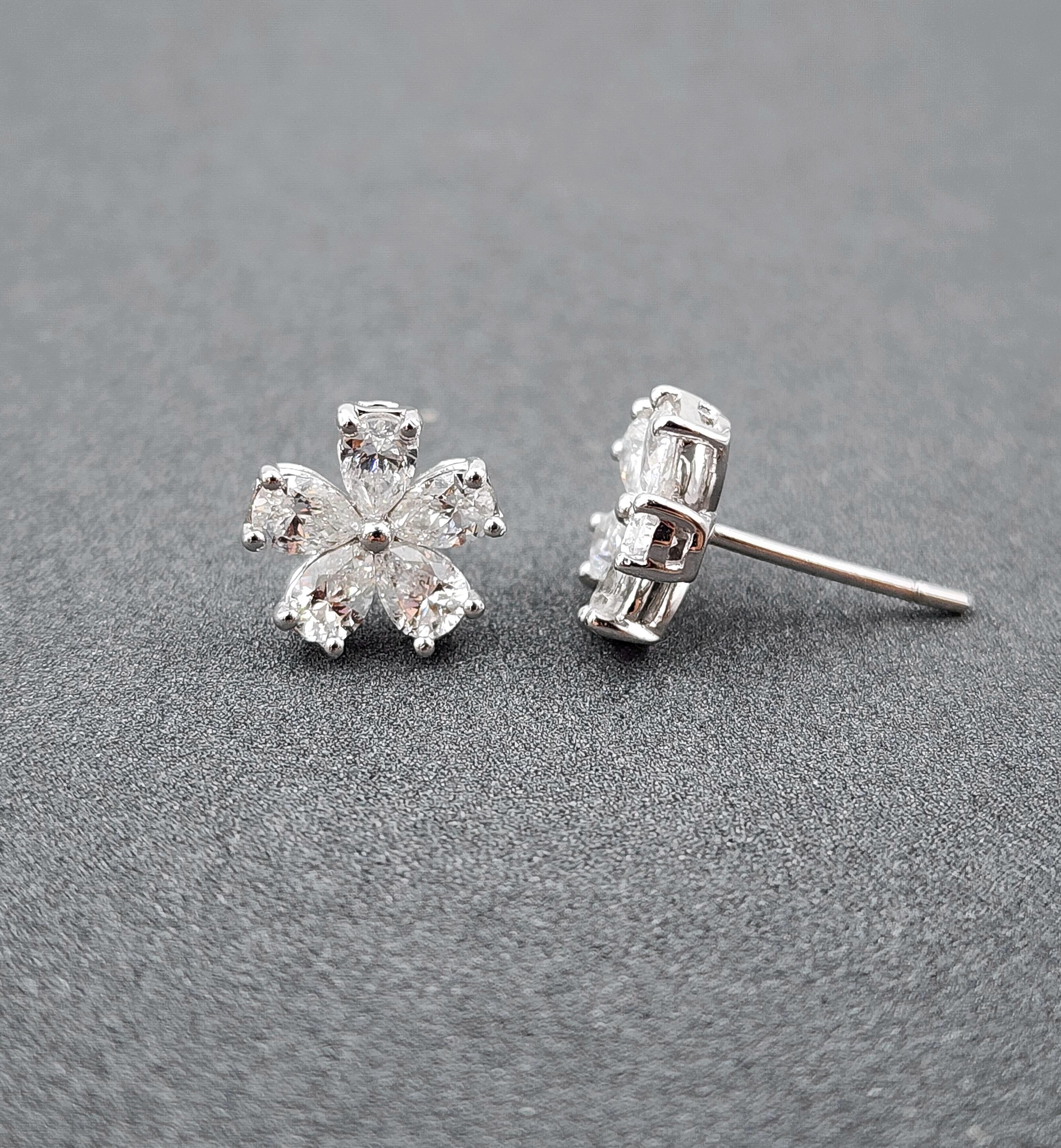 1,51 ct Diamant-Ohrringe in Birnenform im Angebot 2