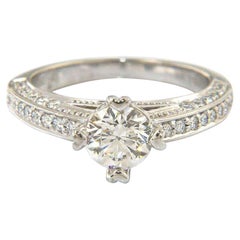 1.51 CTW Round Diamond Single Row Engagement Ring in Platinum
