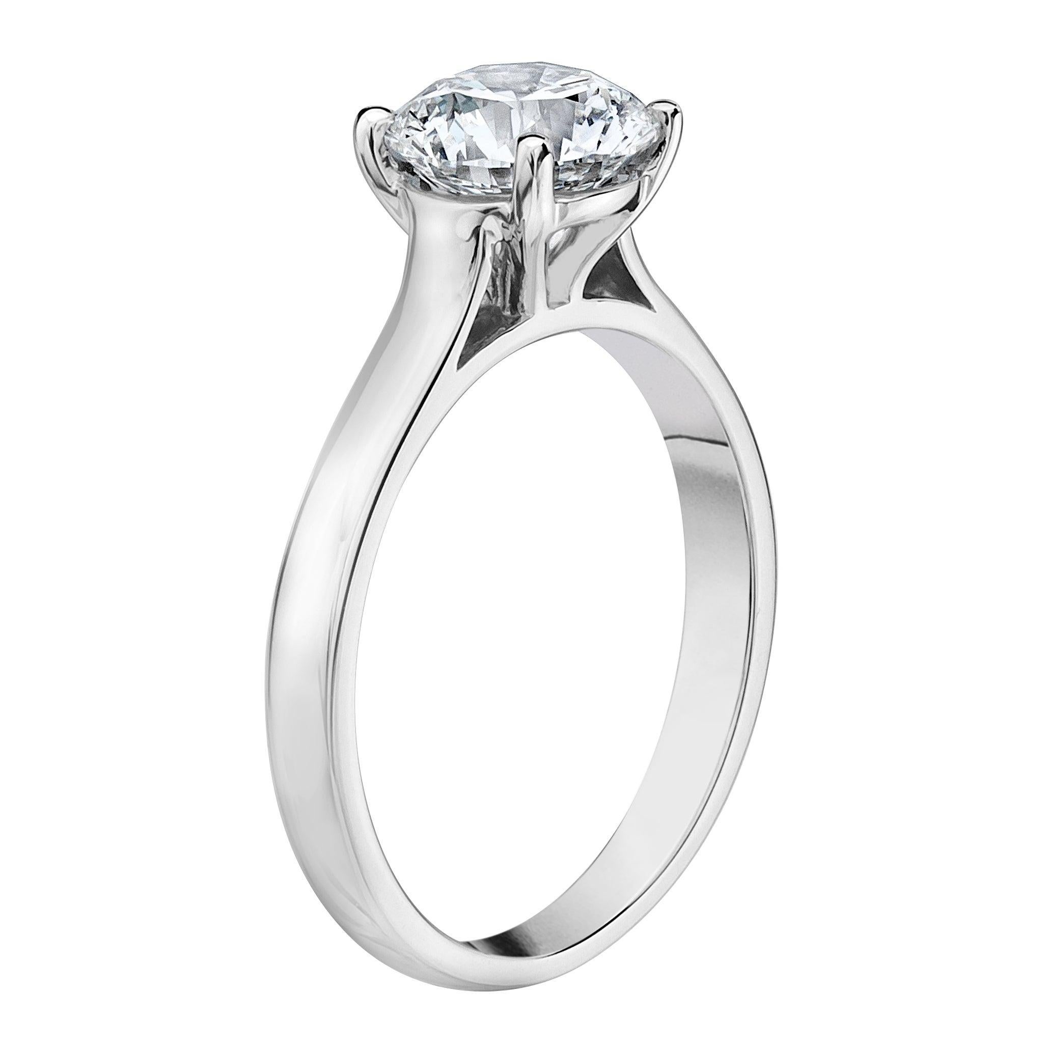 For Sale:  1.51 G Color SI1 Clarity Solitaire Platinum Diamond Ring GIA Certified EX EX EX 4