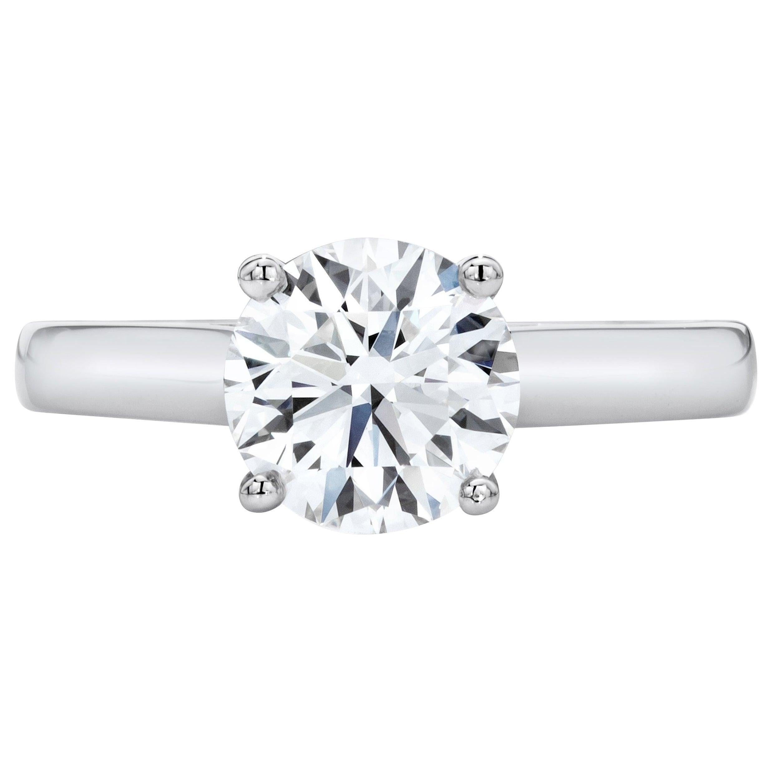 For Sale:  1.51 G Color SI1 Clarity Solitaire Platinum Diamond Ring GIA Certified EX EX EX