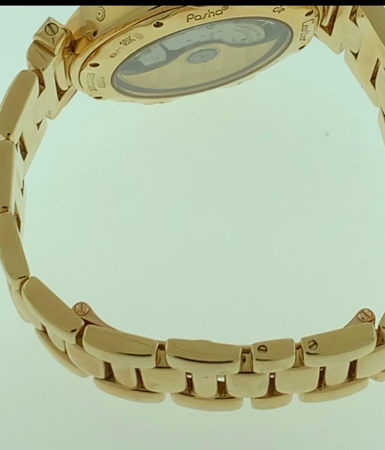 151 Gm 18 Karat Gold Cartier Pasha Factory Diamond Automatic Chrono Watch 1