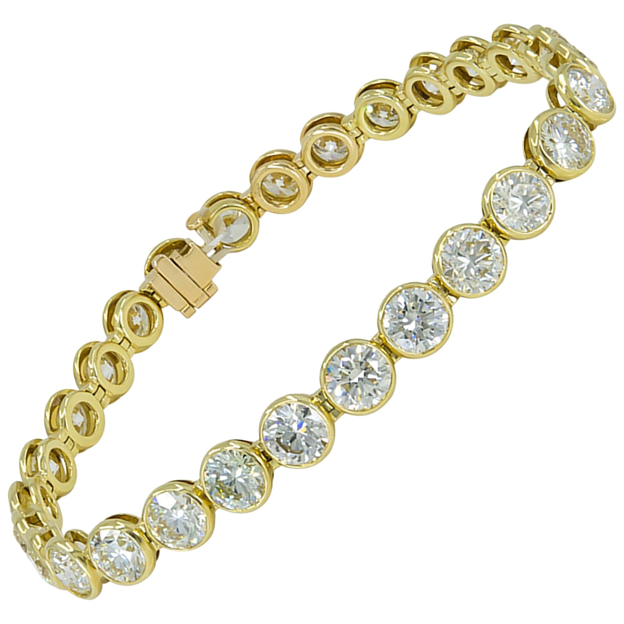 Iconic Tiffany and Co. "Aria" 2.15 Carat F/VS Diamond Pearl 18 Karat Gold Bracelet at 1stDibs