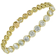 Spectra Fine Jewelry 15.10 Carat Diamond Yellow Gold Tennis Bracelet