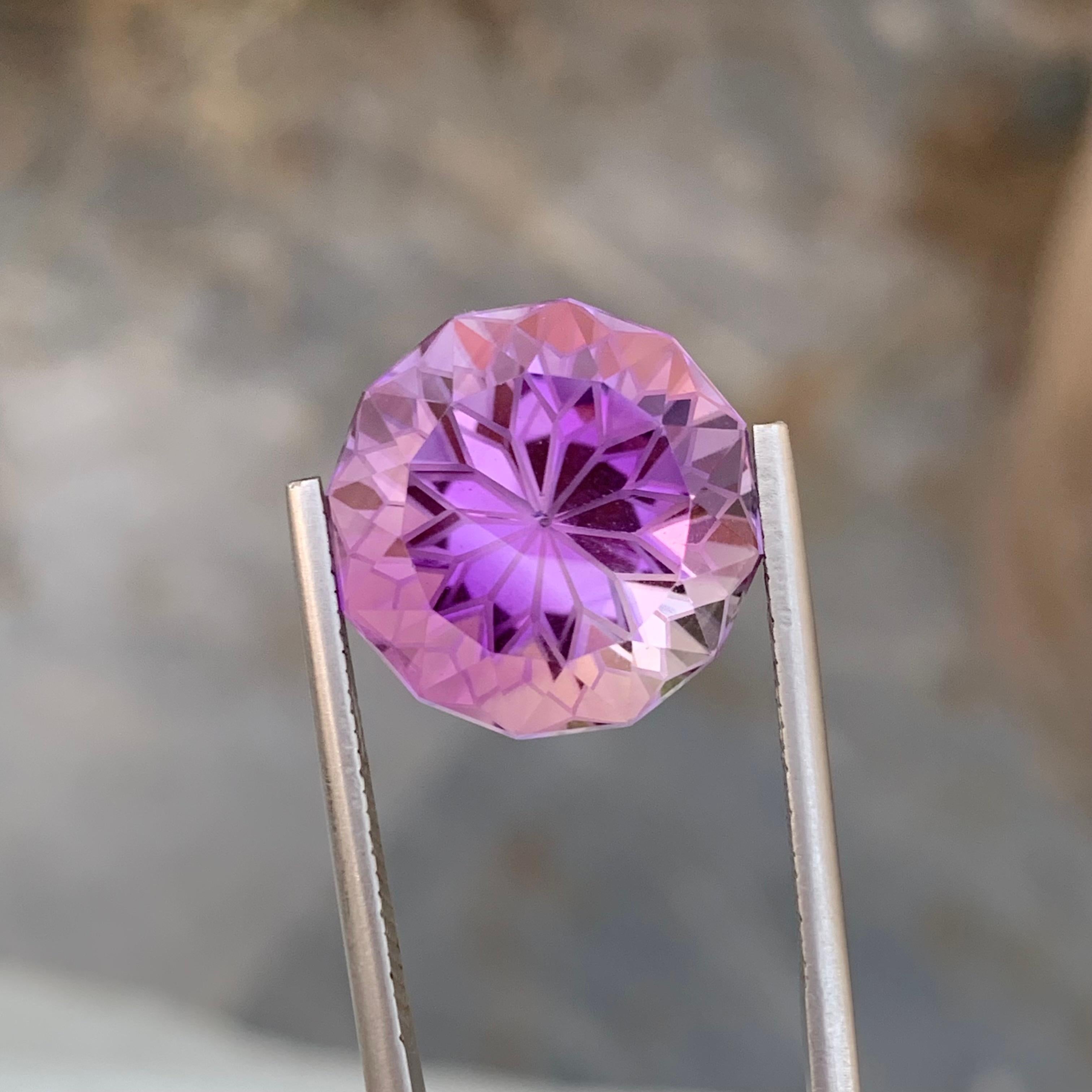 15,10 Karat Natürliche Lose Amethyst Runde Form Edelstein für Halskette Schmuck für Damen oder Herren im Angebot