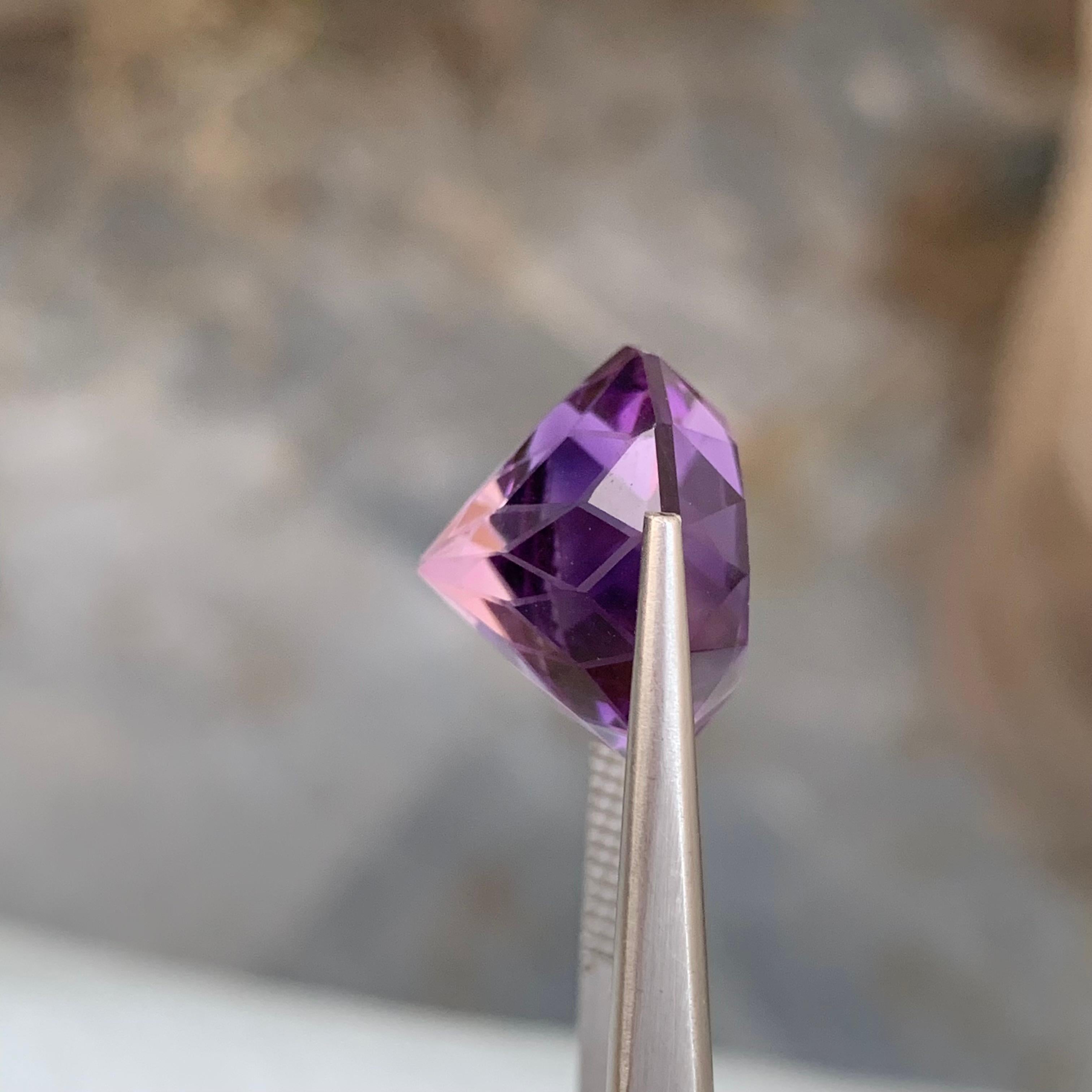 15,10 Karat Natürliche Lose Amethyst Runde Form Edelstein für Halskette Schmuck im Angebot 2