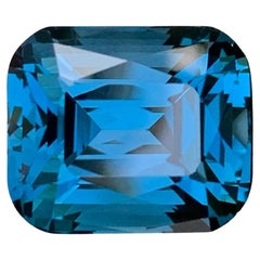 15.10 Carat Natural Loose London Blue Topaz Stone Cushion Cut African Gemstone
