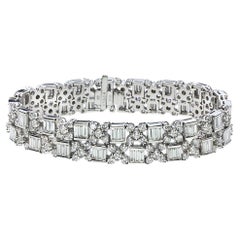 15.13 Carat Total Weight Platinum Natural Diamond Bracelet