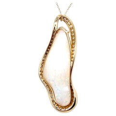15.14 Carat Fancy Opal Diamond Yellow Gold Pendant