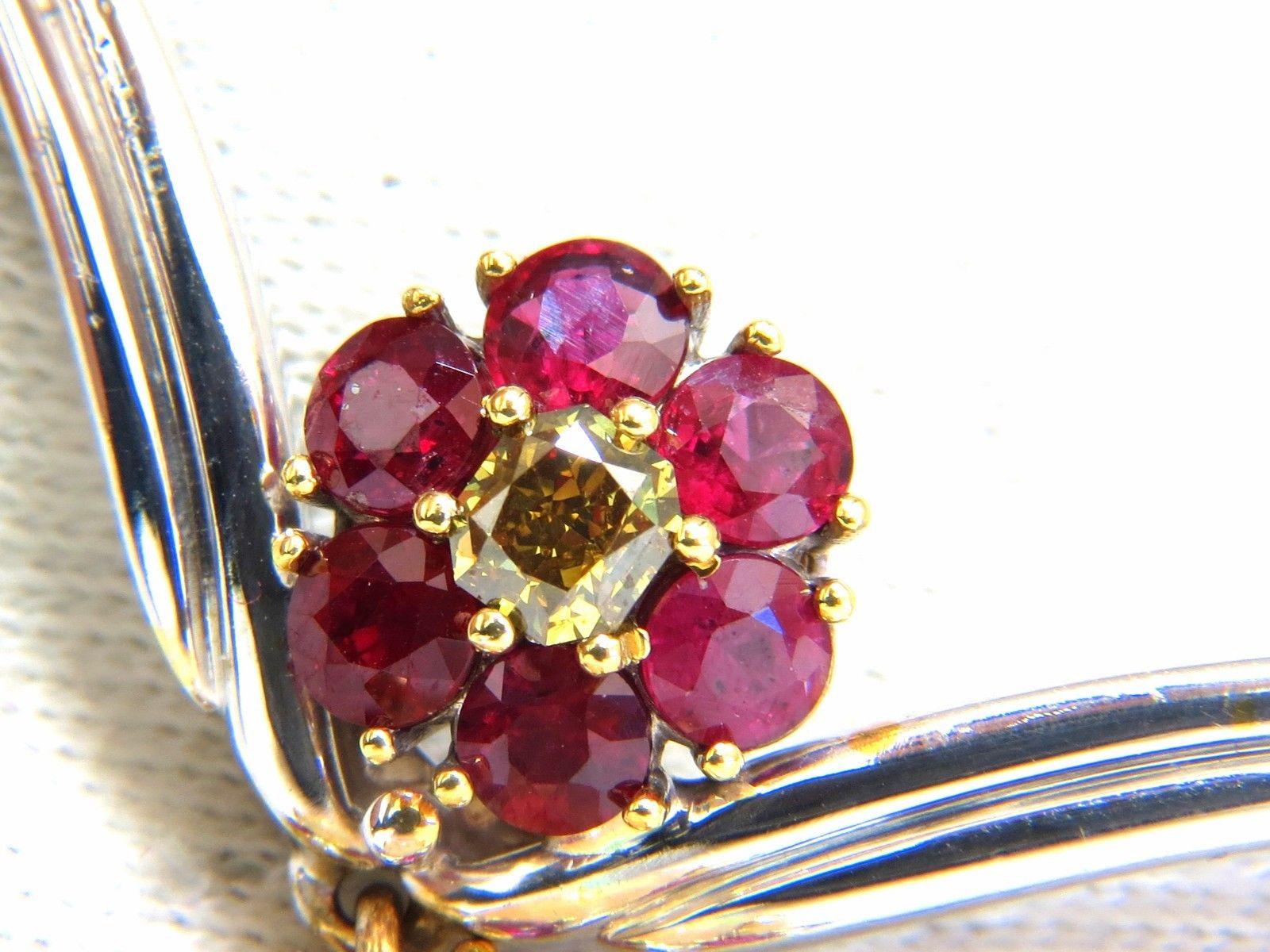 Women's or Men's 15.14 Carat Natural Opal Ruby Diamond Necklace 14 Karat