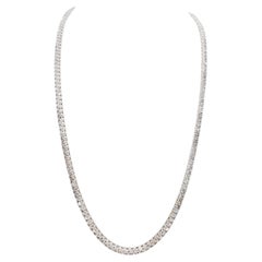 15.14 Carat Round Natural Diamond Tennis Necklace 14 Karat White Gold 20''