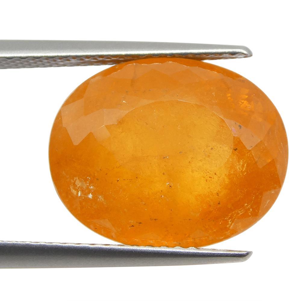 Oval Cut 15.14ct Oval Fanta Orange Mandarin Spessartite/Spessartine Garnet For Sale