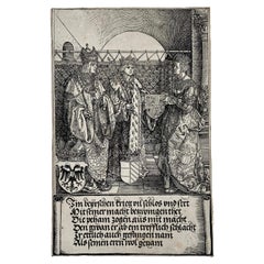 1515 Albrecht Durer (né en 1471) Empereur Maximilian & Mary, gravure sur bois, arc triomphal
