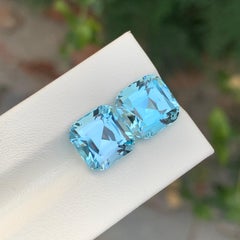 15.15 Carat Natural Loose Blue Topaz Pair For Jewellery Making