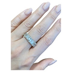 15.16 Cts. Emerald Cut Diamond Eternity Band Ring in Platinum