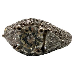 1.51ct engagement diamond ring 18KT pave set diamonds