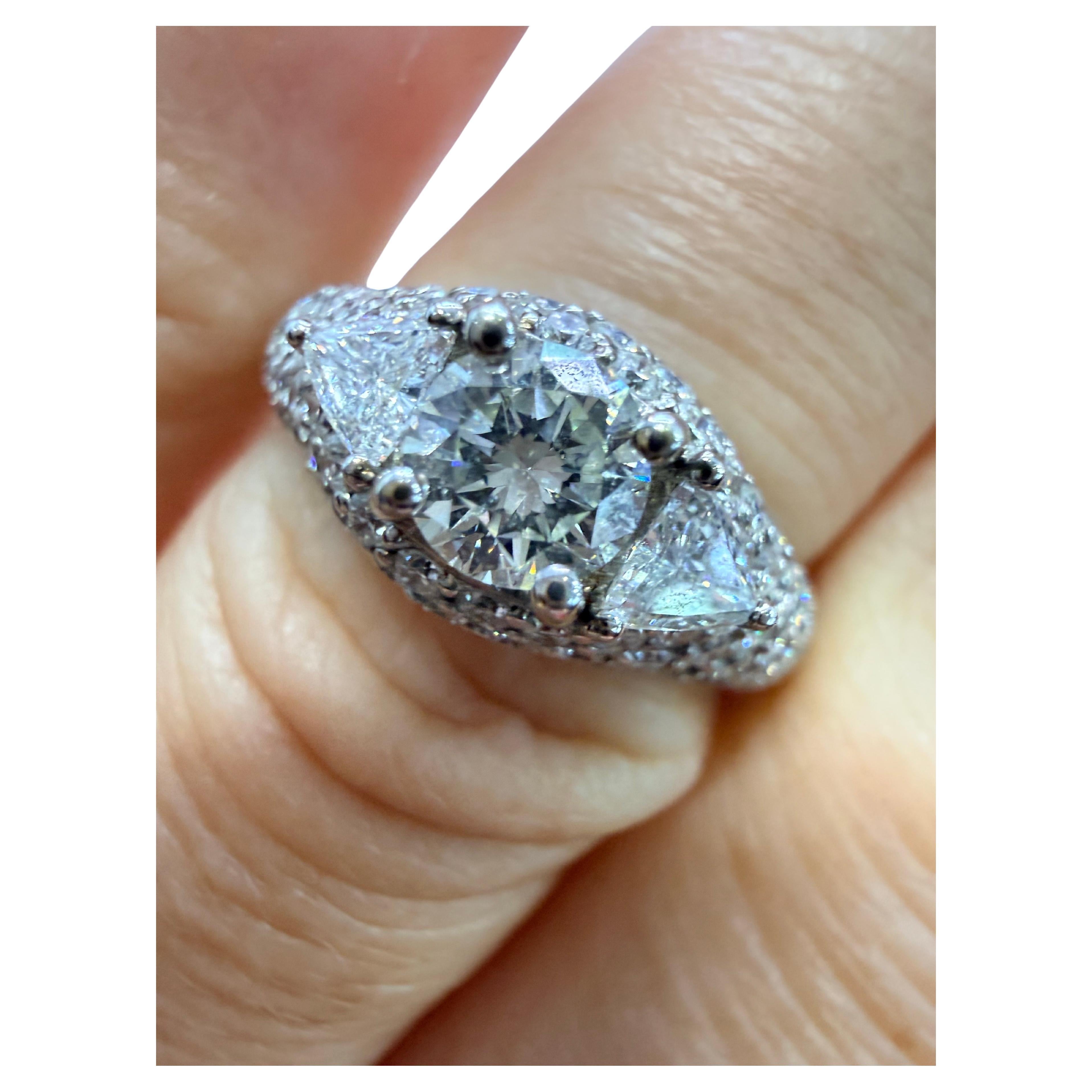 1.51ct bague de fiançailles diamant 18KT pave set diamants
