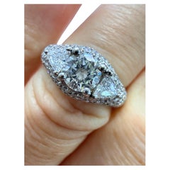 1.51ct bague de fiançailles diamant 18KT pave set diamants