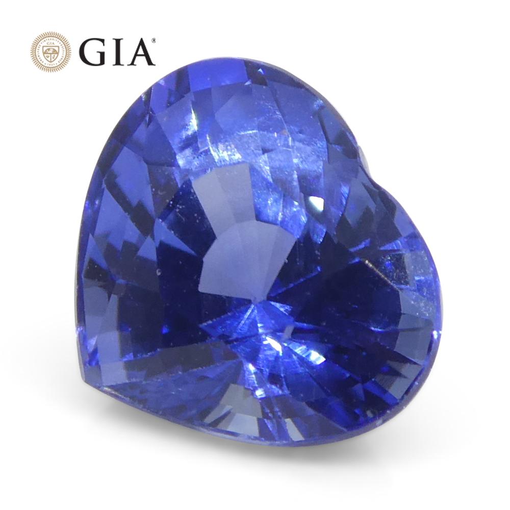 Saphir bleu en forme de cœur de 1.51 carats certifié GIA, Sri Lanka   en vente 6