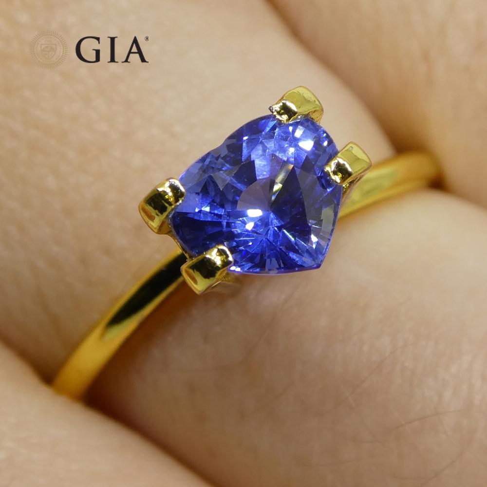 1.51ct Heart Blue Sapphire GIA Certified Sri Lanka   For Sale 9