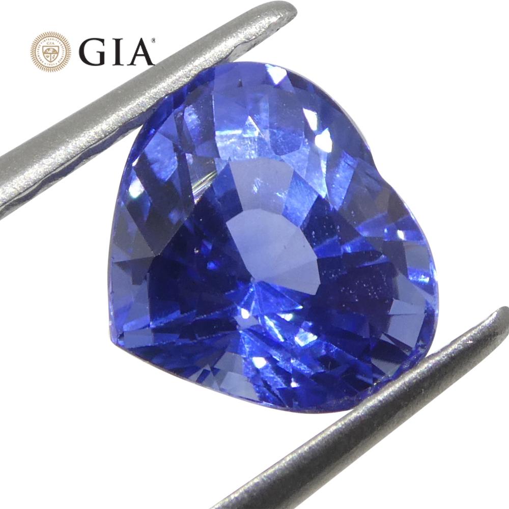 Saphir bleu en forme de cœur de 1.51 carats certifié GIA, Sri Lanka   Neuf - En vente à Toronto, Ontario