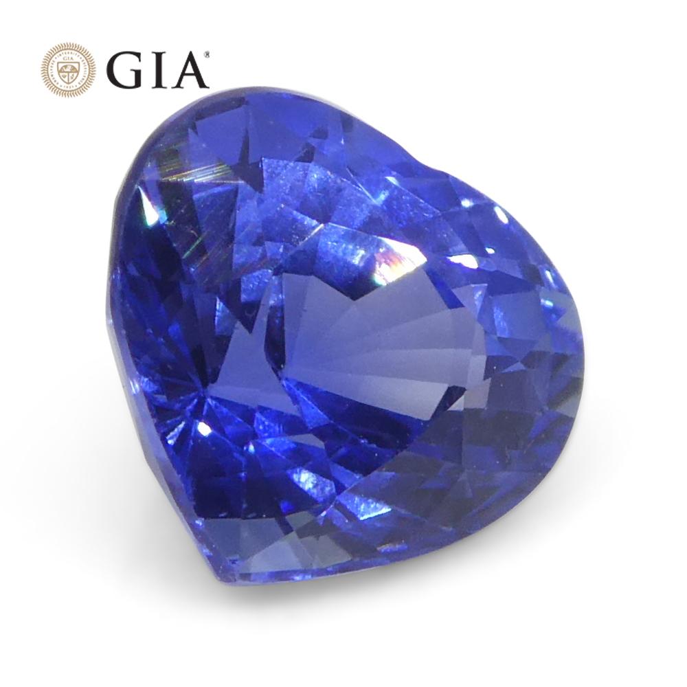 Women's or Men's 1.51ct Heart Blue Sapphire GIA Certified Sri Lanka   For Sale